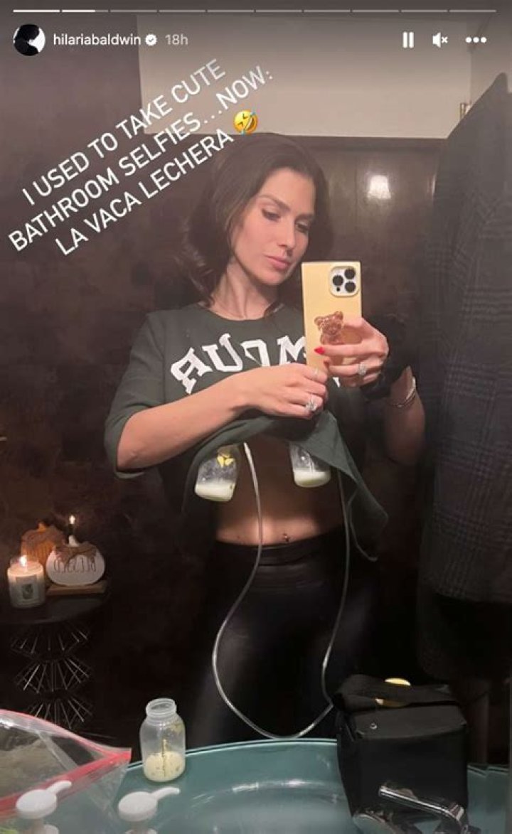 
Hilaria Baldwin Shares Photo Pumping Breast Milk, Teases She ‘Used to Take Cute Bathroom Selfies’ 